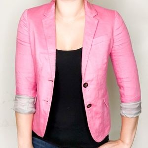 J. Crew Hot Pink Schoolboy Blazer